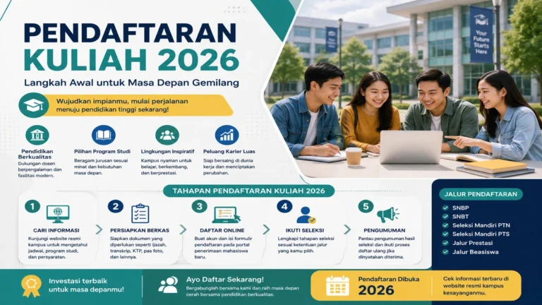 Pendaftaran Kuliah 2026: Jalur Masuk, Persyaratan, dan Panduan Calon Mahasiswa Baru